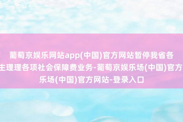 葡萄京娱乐网站app(中国)官方网站暂停我省各样缴费东说念主理理各项社会保障费业务-葡萄京娱乐场(中国)官方网站-登录入口